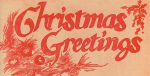 Christmas Greeting Image from early campus Torch  Newspaper